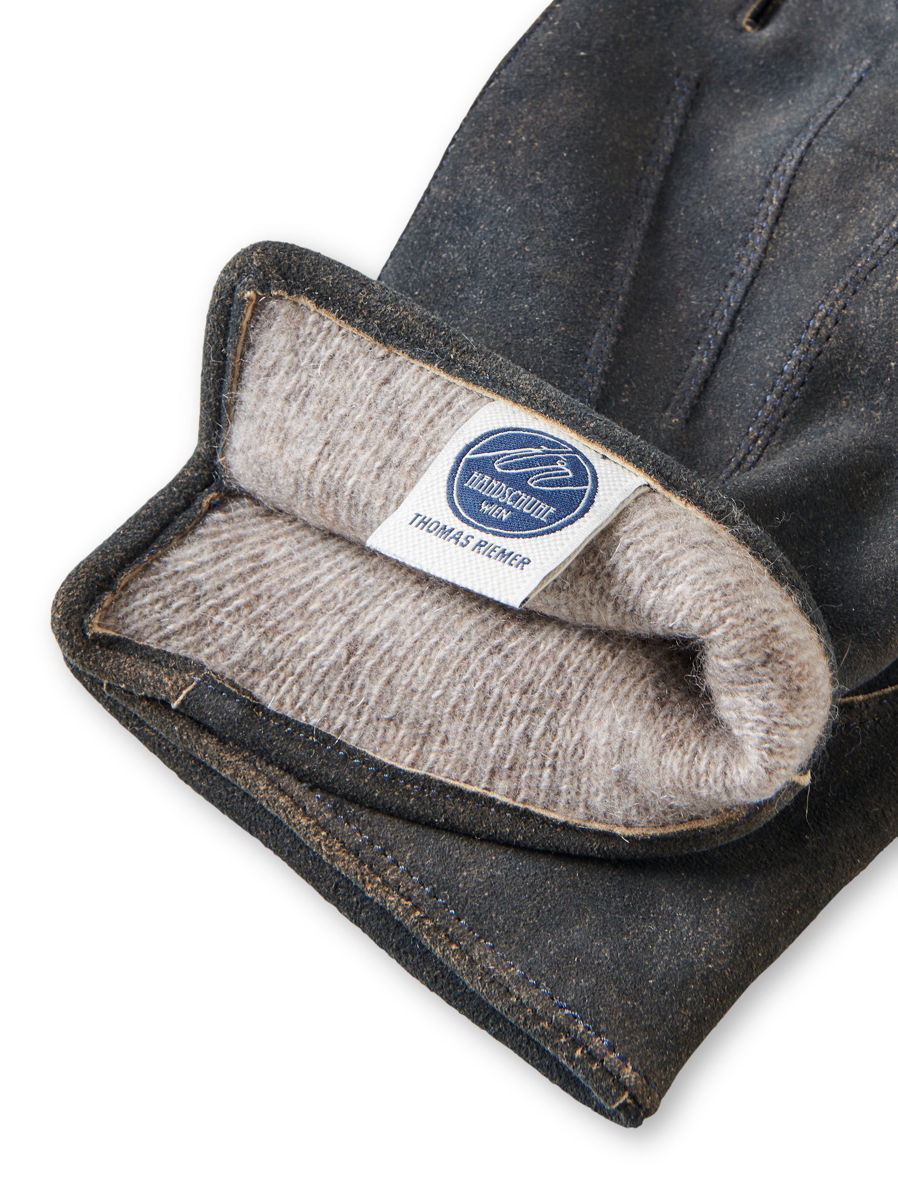 Anthracite-colored goatskin gloves
